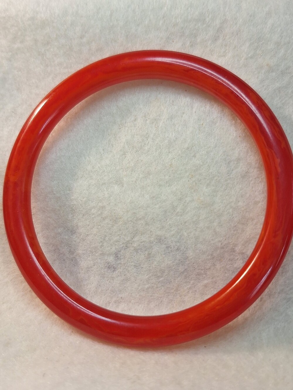 Bakelite Red Marbled Bangle Bracelet